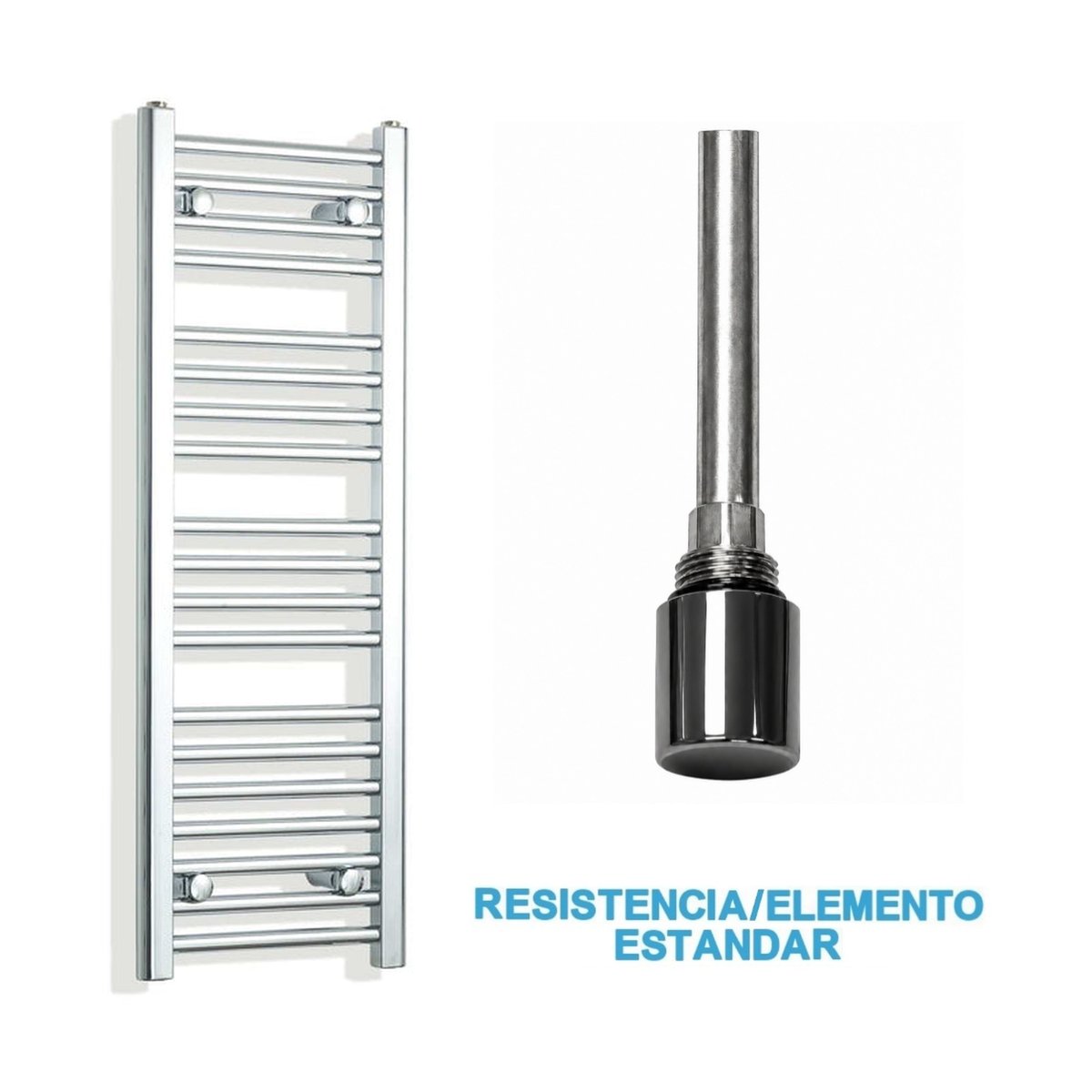 Radiador Toalheiro Elétrico Cromado 300 mm de Largura · Pré-cheio