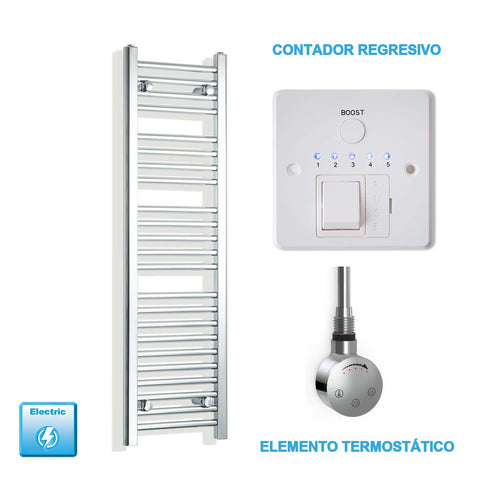 Radiador Toalheiro Elétrico Cromado 300 mm de Largura · Pré-cheio