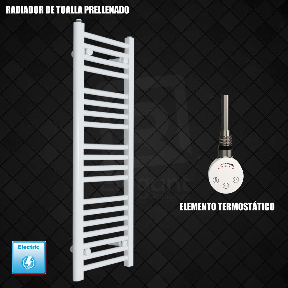 Radiador Toalheiro Elétrico Branco 300 mm de Largura · Pré-cheio