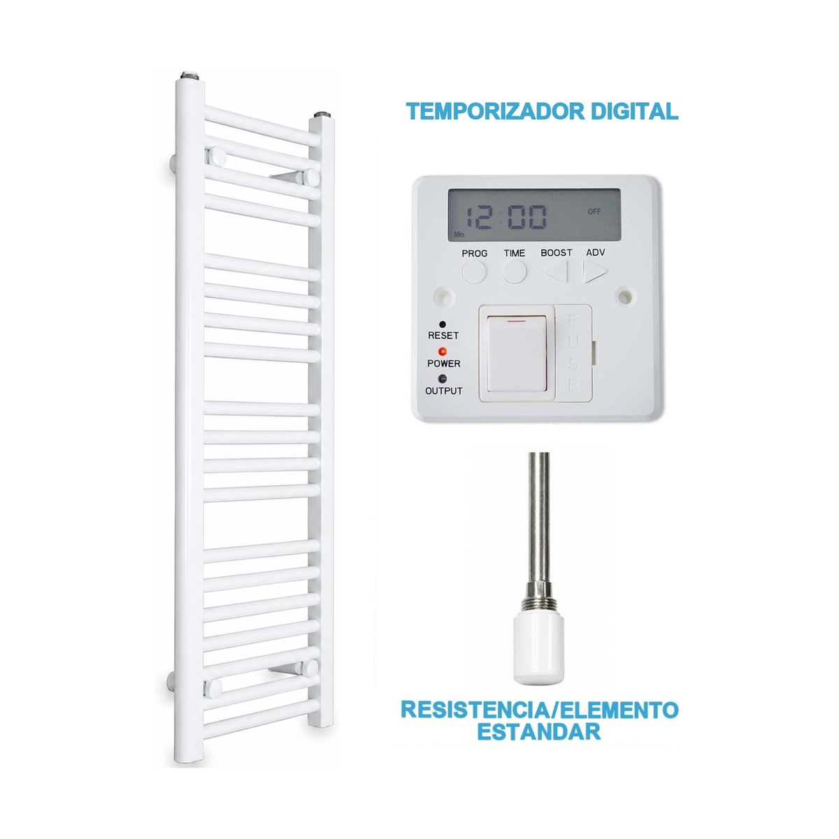 Radiador Toalheiro Elétrico Branco 300 mm de Largura · Pré-cheio