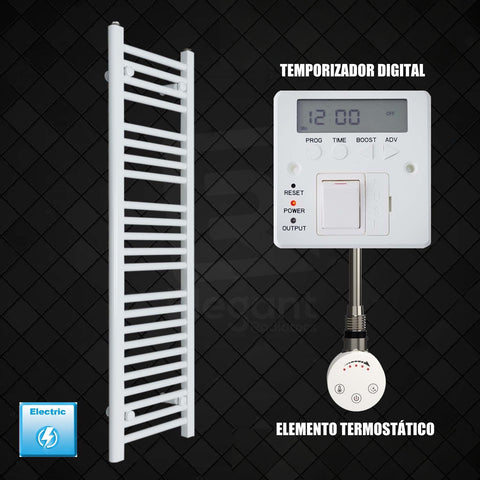 Radiador Toalheiro Elétrico Branco 300 mm de Largura · Pré-cheio