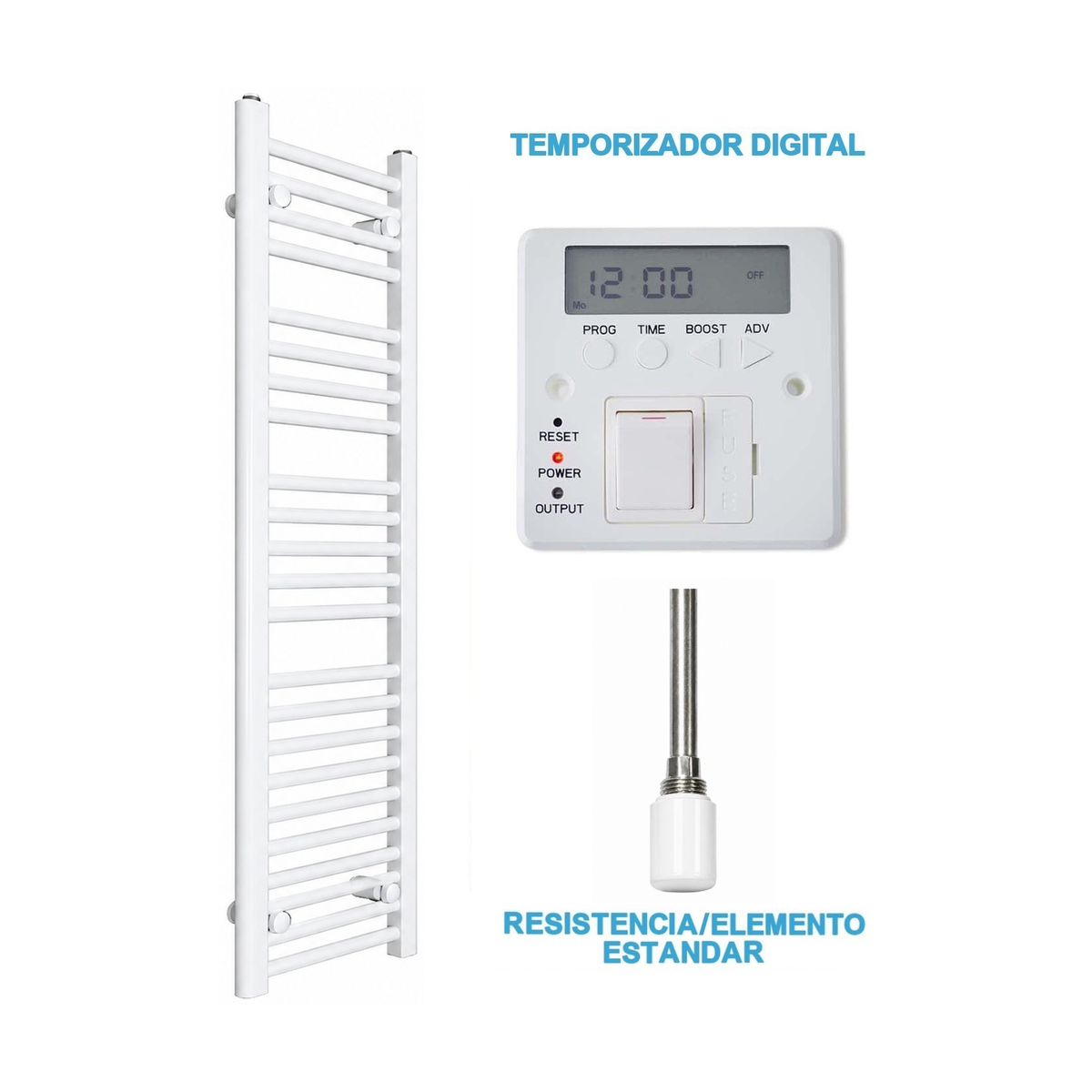 Radiador Toalheiro Elétrico Branco 300 mm de Largura · Pré-cheio