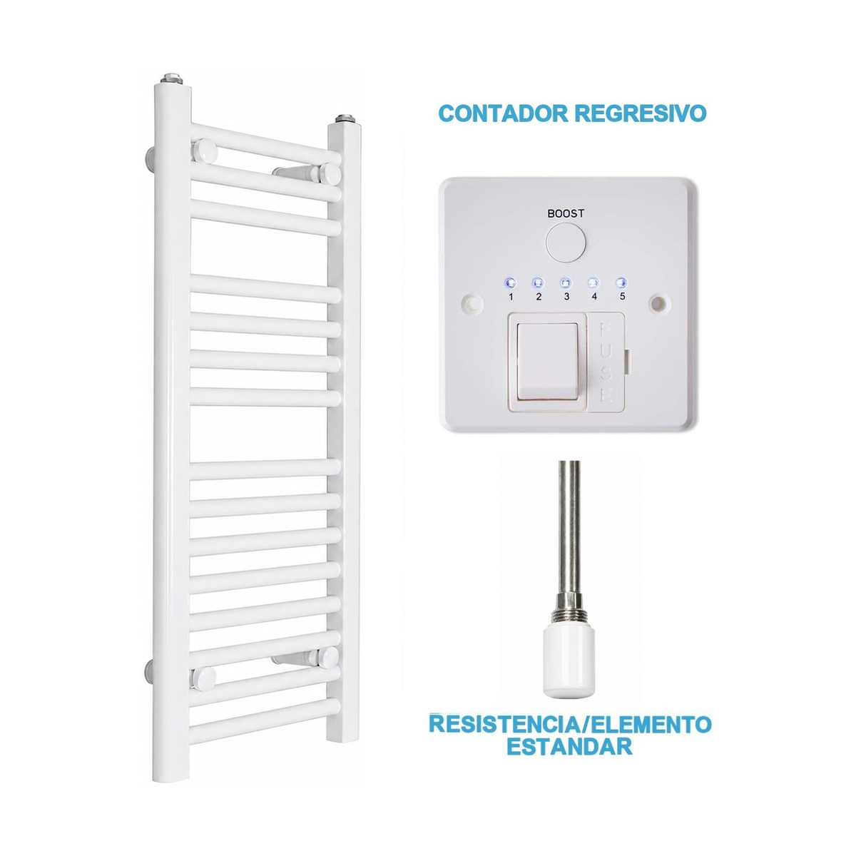 Radiador Toalheiro Elétrico Branco 300 mm de Largura · Pré-cheio