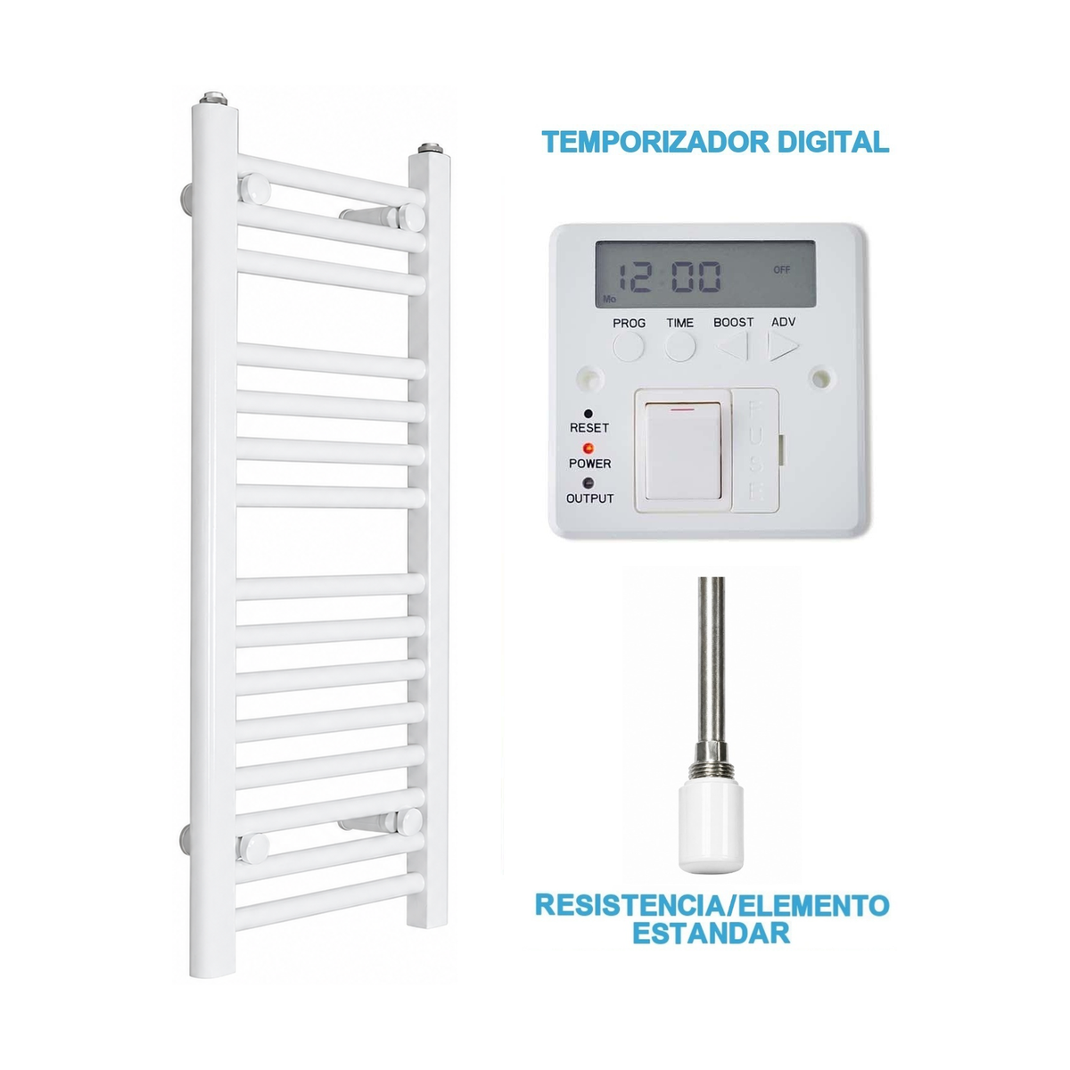 Radiador Toalheiro Elétrico Branco 300 mm de Largura · Pré-cheio